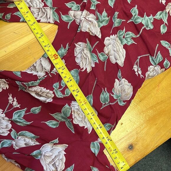 Flynn Skye Maroon Floral Rose Keyhole Mini Collared Tunic Dress - NEW! - Picture 6 of 6